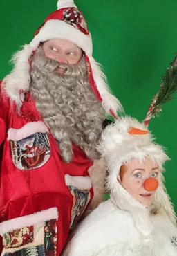 Santa Claus and Snow man poster