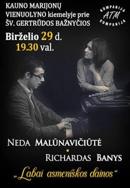 Neda Malūnavičiūtė and Richard Banys "Very personal songs" poster