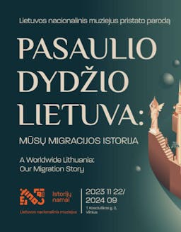 Exhibition "Lithuania the size of the world: our migration story" poster