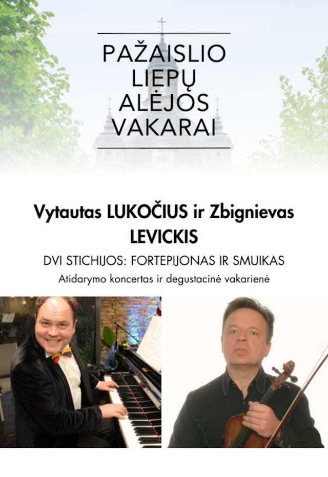 Dvi stichijos: Z. Levicki ir V. Lukočius | fortepijonas ir smuikas + maisto degustacija