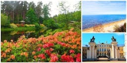 Flowering rhododendrons in Babite Park, Rundale Palace and Jūrmala... poster