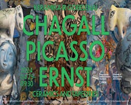 Chagall. Picasso. Ernst. Ceramics and tapestries poster
