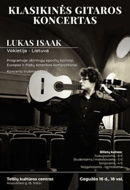 LUKAS ISAAK. Classical Guitar Concert poster