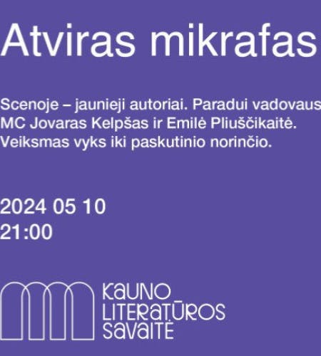 Atviras mikrafas poster