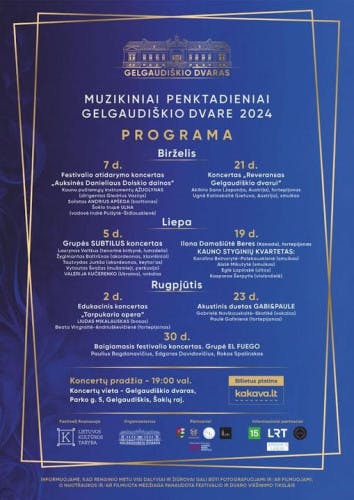 Musical Fridays at Gelgaudiškis Manor on the 24th poster