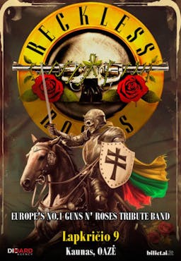 Zespół hołdujący GUNS N' ROSES nr 1 w Europie - RECKLESS ROSES - Kowno poster