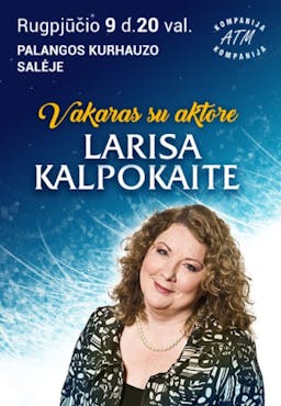 Wieczór z aktorką Larisą Kalpokaite "Będę na ciebie czekać poster