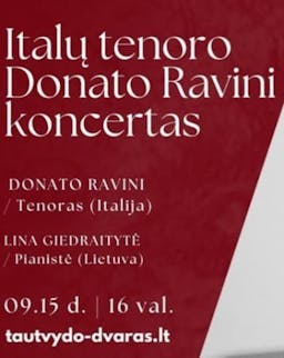 Italų tenoro Donato Ravini (Italija) koncertas poster