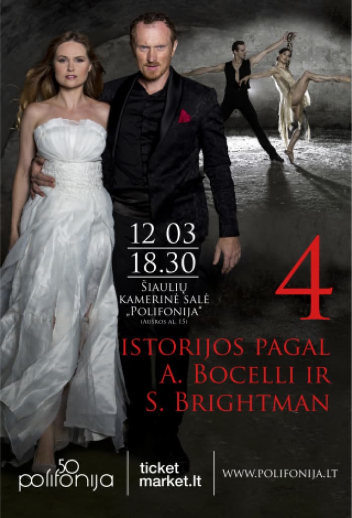 4 istorijos pagal A. Bocelli ir S. Brightman