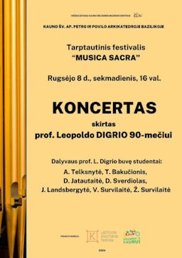 Koncertas, skirtas prof. Leopoldo Digrio 90-ČIUI poster