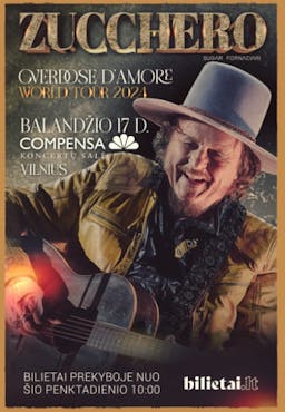 ZUCCHERO Overdose DAmore World Tour 2024 poster