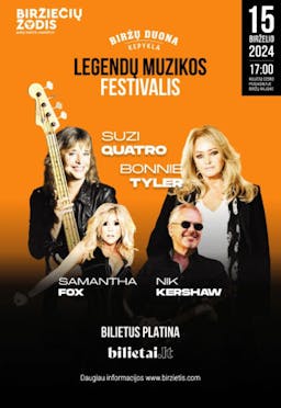 SUZI QUATRO, BONNIE TYLER, SAMANTHA FOX IR NIK KERSHAW koncertas poster