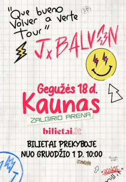 J BALVIN Que Bueno Volver a Verte Tour poster