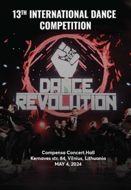 TARPTAUTINIS ŠOKIŲ KONKURSAS DANCE REVOLUTION poster