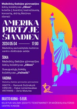 Teatralizuotas koncertas „Amerika pirtyje šiandien“ poster